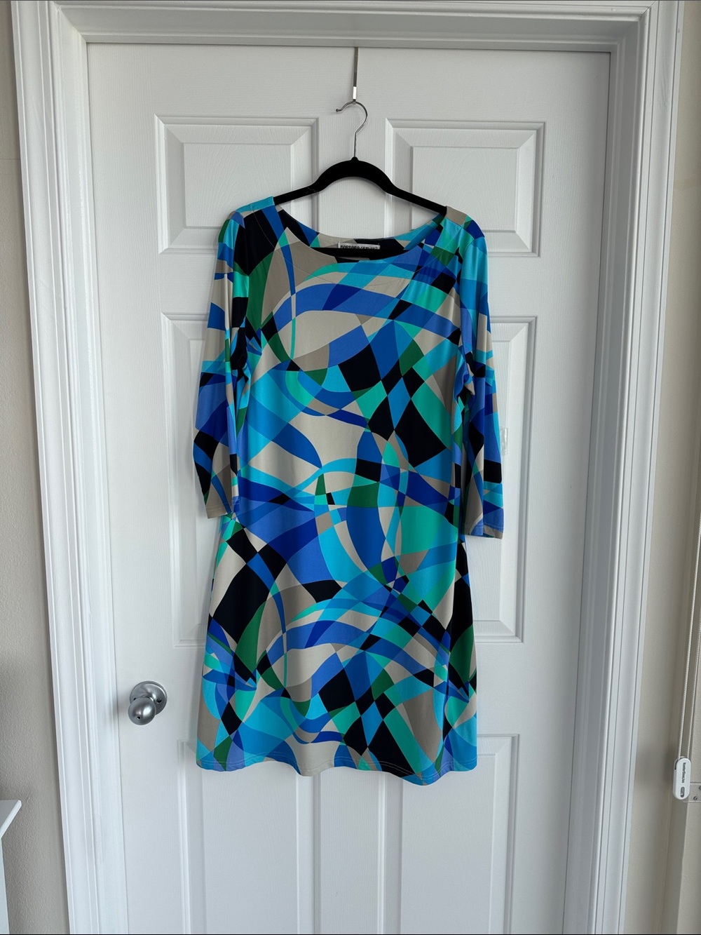Abstract Blue & Teal Swing Dress